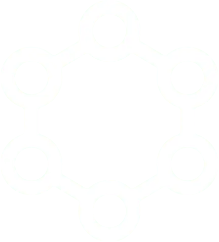 Precision — hexagonal molecule icon
